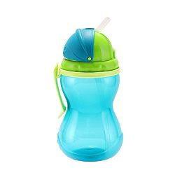 Canpol babies športová fľaša sa slamkou 370 ml tyrkysová