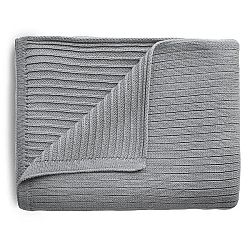 Mushie pletená detská deka z organickej bavlny, pásiková - gray