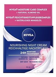Nivea Nourishing Cream výživný nočný krém for dry to sensitive skin With Almond Oil and Hydra IQ 50 ml