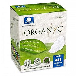 ORGANYC dámske vložky z organickej bavlny-stredné krvácanie 10 ks