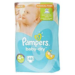 PAMPERS detské plienky Baby Dry 4+ Maxi+ 9-18 kg 48 ks